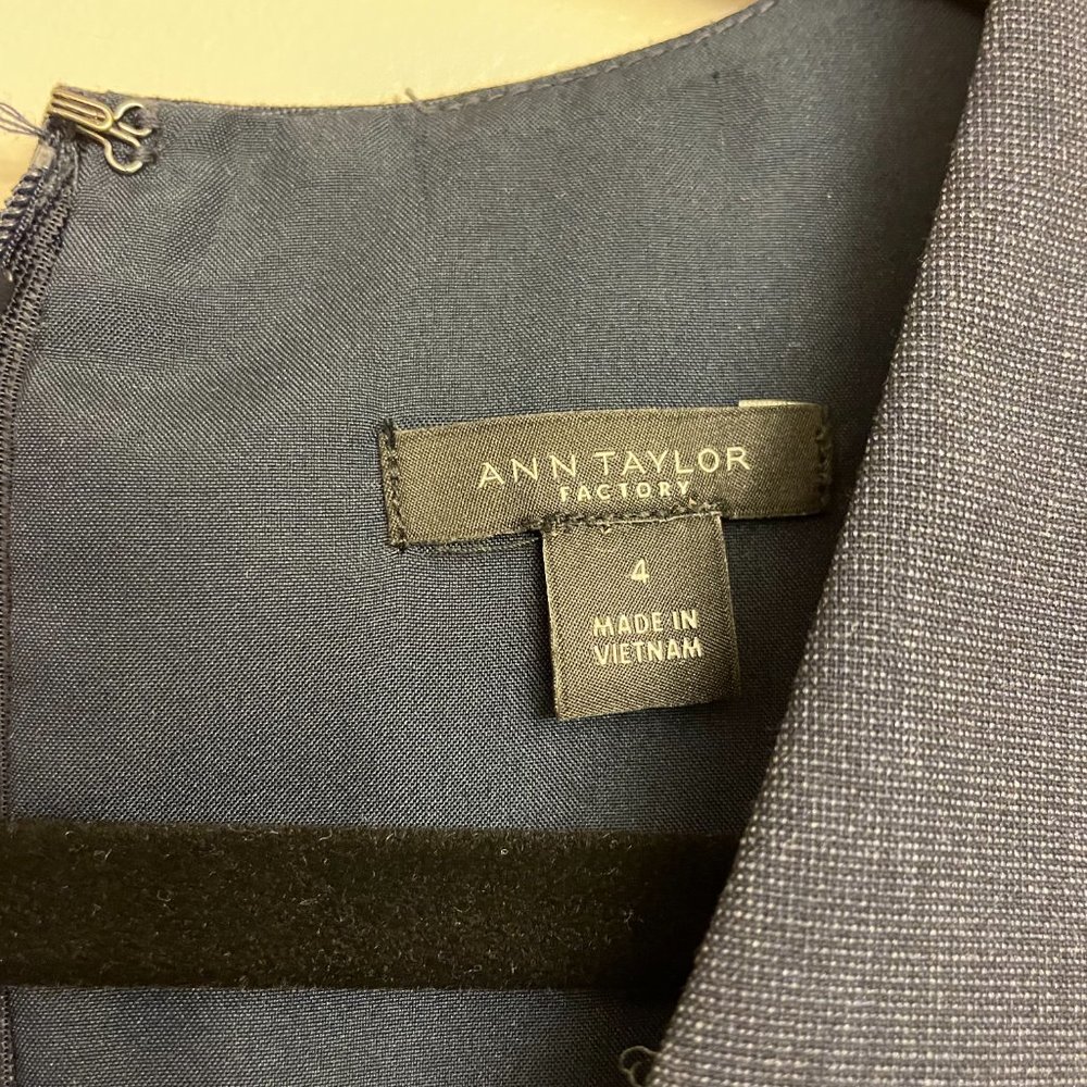 Ann Taylor Navy Blue Sheath Dress - Picture 2 of 3